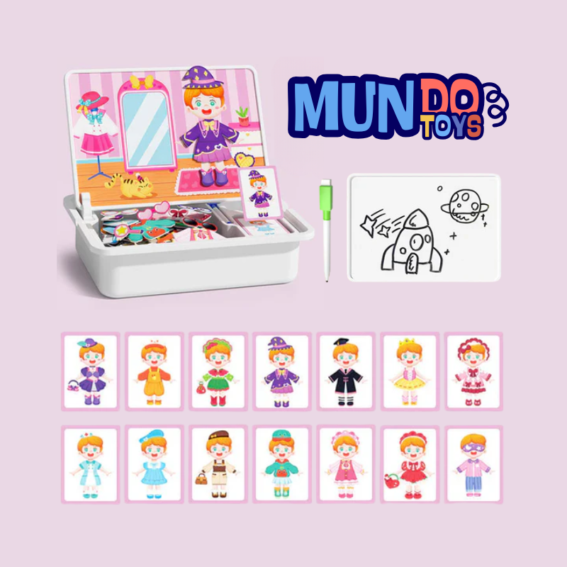 Caja de rompecabezas magnética multifuncional: juego educativo y pizarra para dibujar para niños